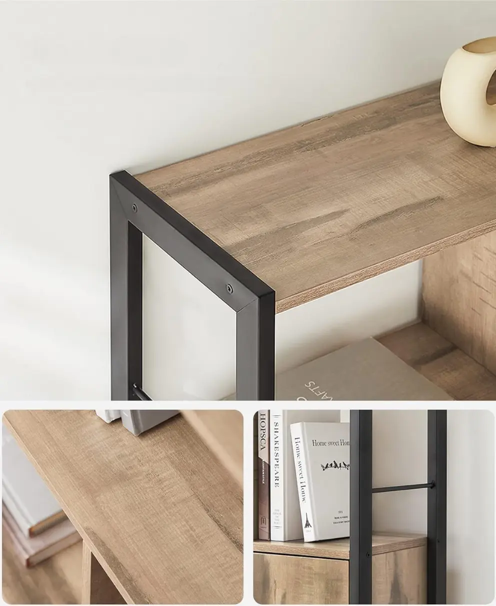 Стеллаж Vasagle LBC022B50 (Toasted Oak/Black) - 5