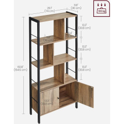 Стеллаж Vasagle LBC022B50 (Toasted Oak/Black) Thumb