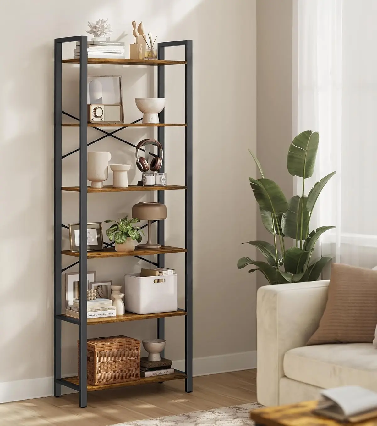 Стеллаж Vasagle LLS062B01 (Rustic Brown/Black) - 3