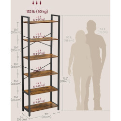 Стеллаж Vasagle LLS062B01 (Rustic Brown/Black) Thumb