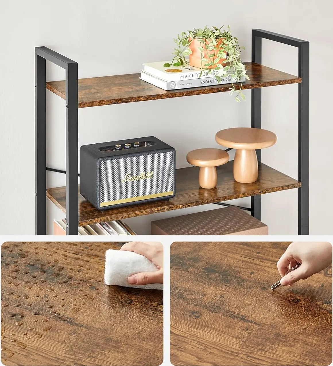 Стеллаж Vasagle LLS082B01 (Rustic Brown/Ink Black) - 4