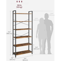 Стеллаж Vasagle LLS082B01 (Rustic Brown/Ink Black) Thumb