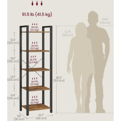 Etajera Vasagle LLS100B01 (Rustic Brown/Black) Thumb