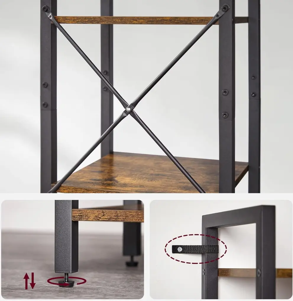 Стеллаж Vasagle LLS101B01 (Rustic Brown/Black) - 4