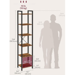Стеллаж Vasagle LLS101B01 (Rustic Brown/Black) Thumb