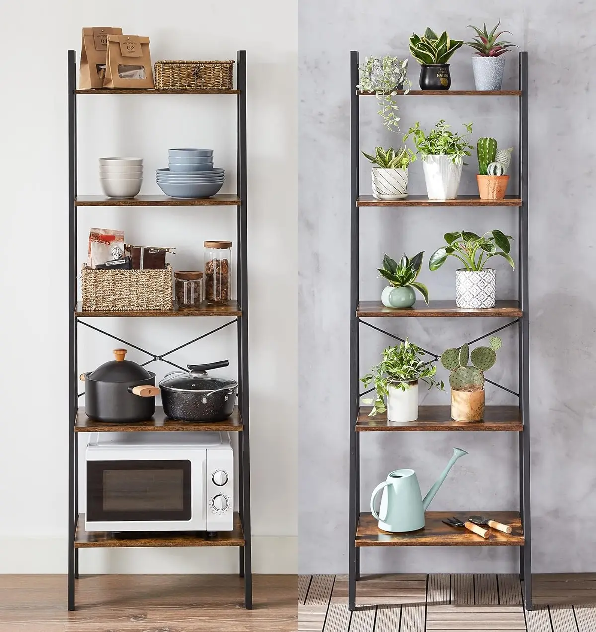 Стеллаж Vasagle LLS45X (Rustic Brown/Black) - 3