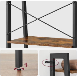 Стеллаж Vasagle LLS45X (Rustic Brown/Black) Thumb