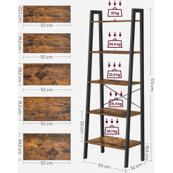 Стеллаж Vasagle LLS45X (Rustic Brown/Black) Thumb
