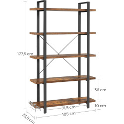 Стеллаж Vasagle LLS55BX (Rustic Brown/Black) Thumb