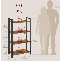Стеллаж Vasagle LLS60BX (Rustic Brown/Black) Thumb
