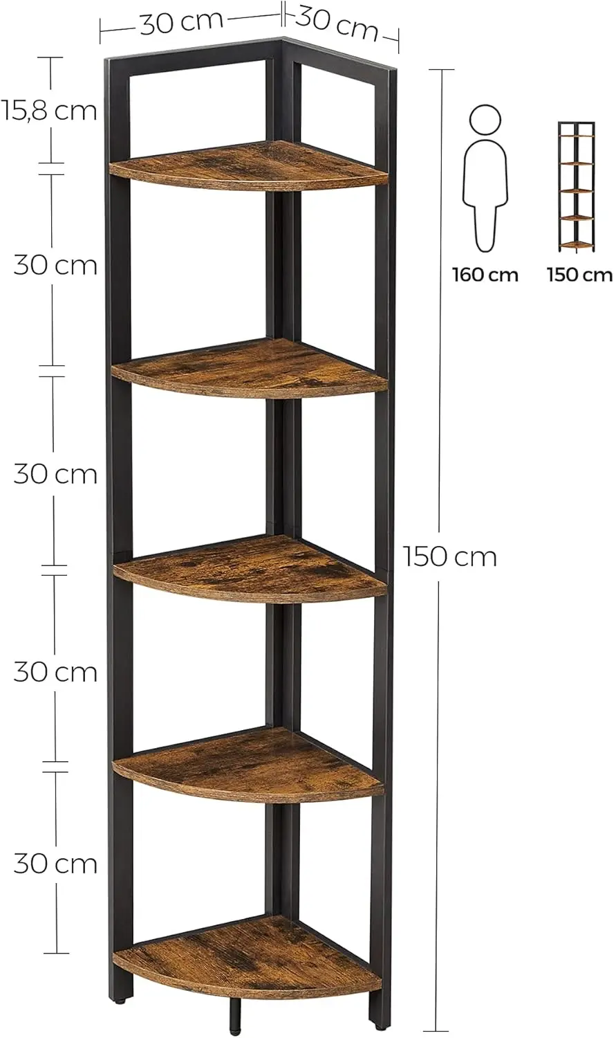 Etajera Vasagle LLS803B01 (Rustic Brown/Black) - 9