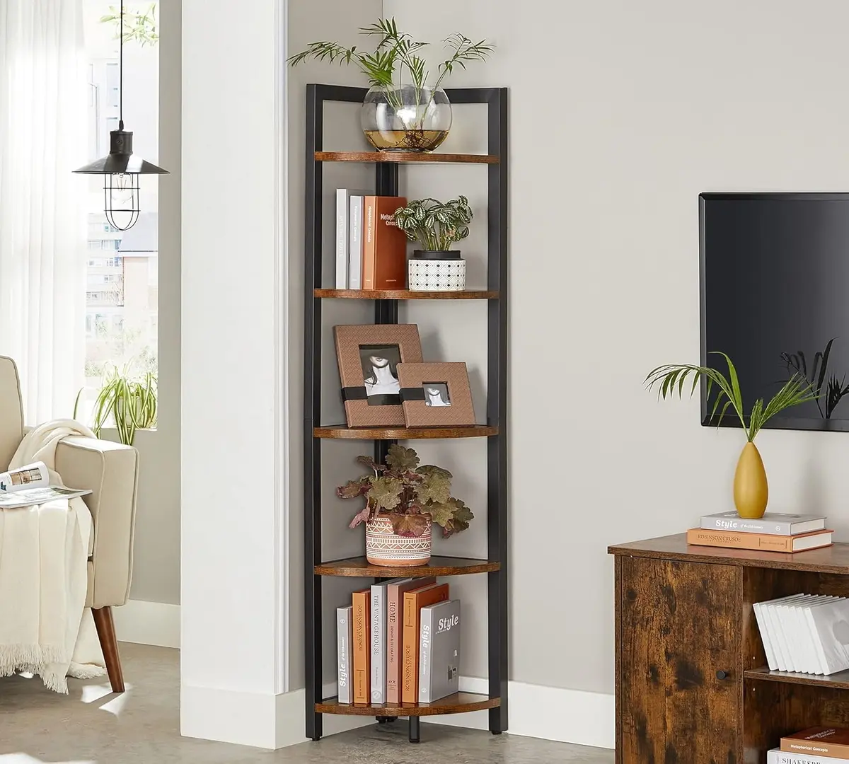 Etajera Vasagle LLS803B01 (Rustic Brown/Black)