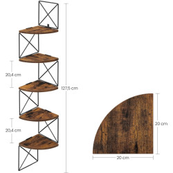 Etajera Vasagle LLS851B01 (Rustic Brown/Black) Thumb