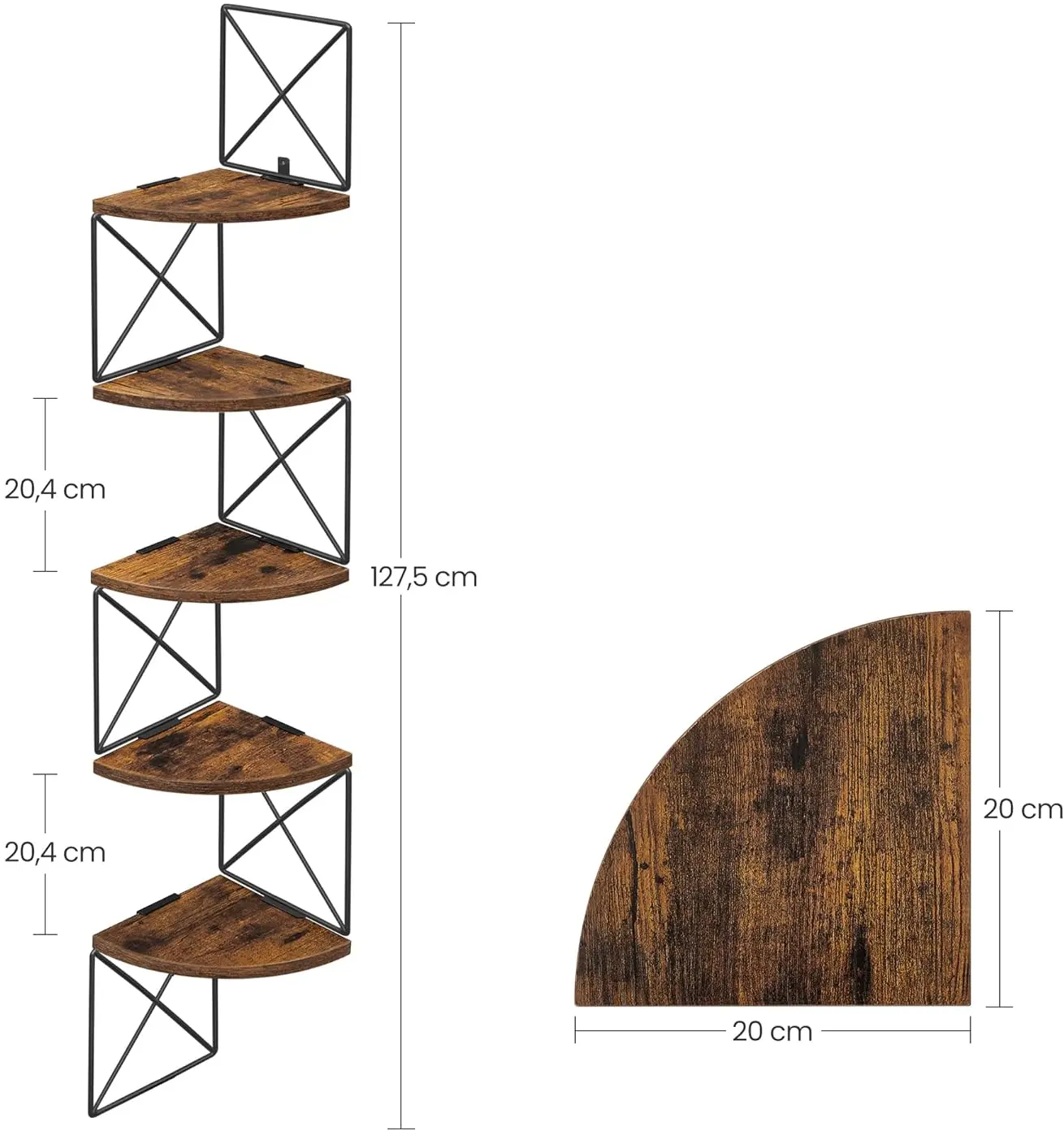 Etajera Vasagle LLS851B01 (Rustic Brown/Black)