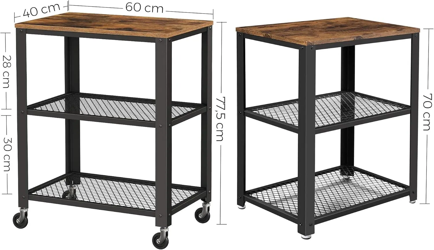 Etajera Vasagle LRC78X (Rustic Brown/Black)