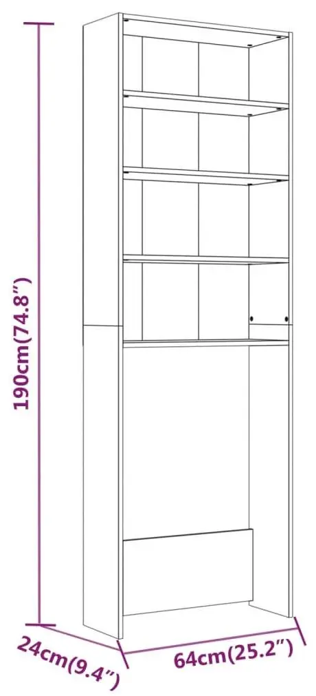Etajera VidaXL 815952 (Grey Sonoma)