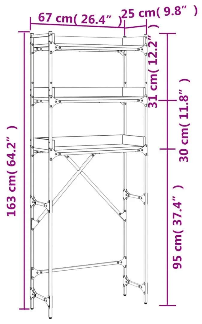 Etajera VidaXL 838978 (Black)