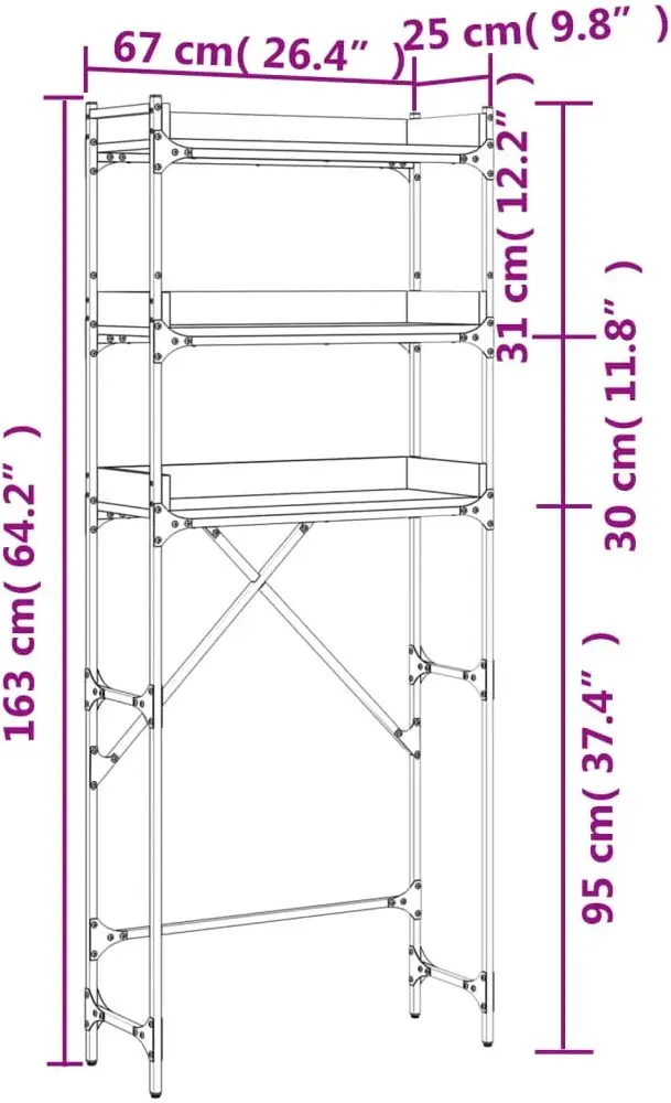 Etajera VidaXL 838982 (Brown Oak)