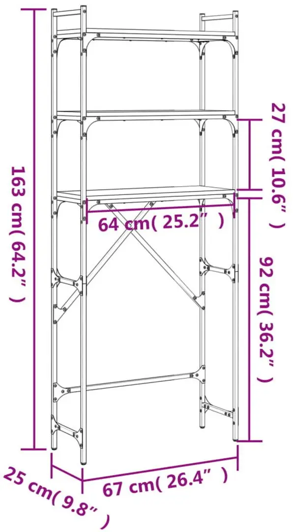 Etajera VidaXL 838986 (Grey Sonoma)