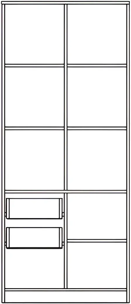 Стеллаж Yasen Дисней 3Д2Я (Графит Серый/Дуб Крафт Белый/Кашемир)