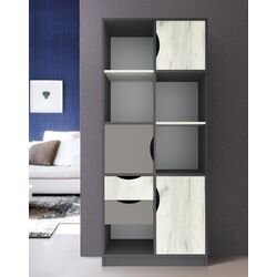 Стеллаж Yasen Дисней 3Д2Я (Графит Серый/Дуб Крафт Белый/Кашемир) Thumb