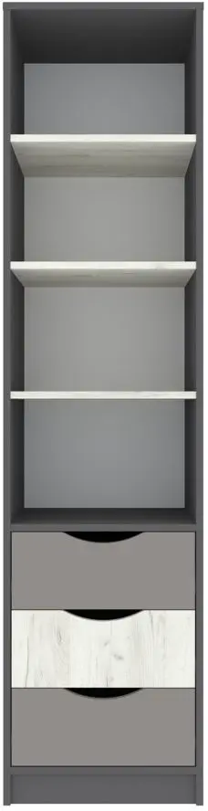 Стеллаж Yasen Дисней 3Ш (Графит Серый/Дуб Крафт Белый/Кашемир) - 2