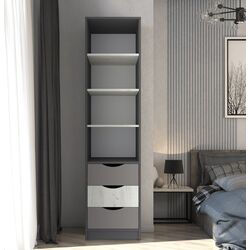 Стеллаж Yasen Дисней 3Ш (Графит Серый/Дуб Крафт Белый/Кашемир) Thumb