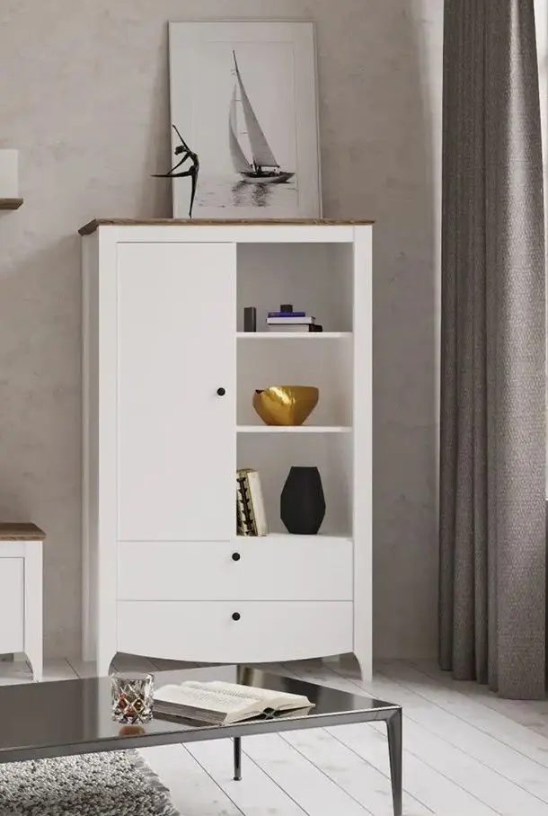 Etajera Yasen Karina KOM1D2S (Nymphea Alba/Sonoma Oak Truffle)