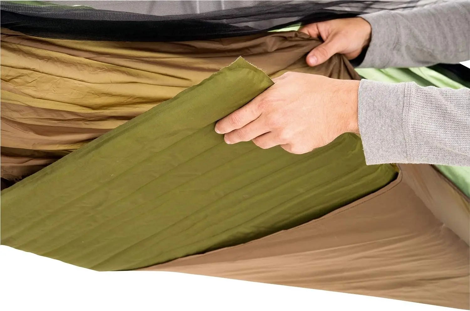 Hamac Amazonas Adventure Moskito Hammock Thermo (Green/Brown)