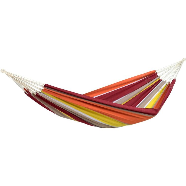Amazonas Hamac Barbados XL Brésilien - Coton Recyclé 400g/m² - 2 Places - Jusqu'à 200kg - Sac De Rangement Inclus - Moka