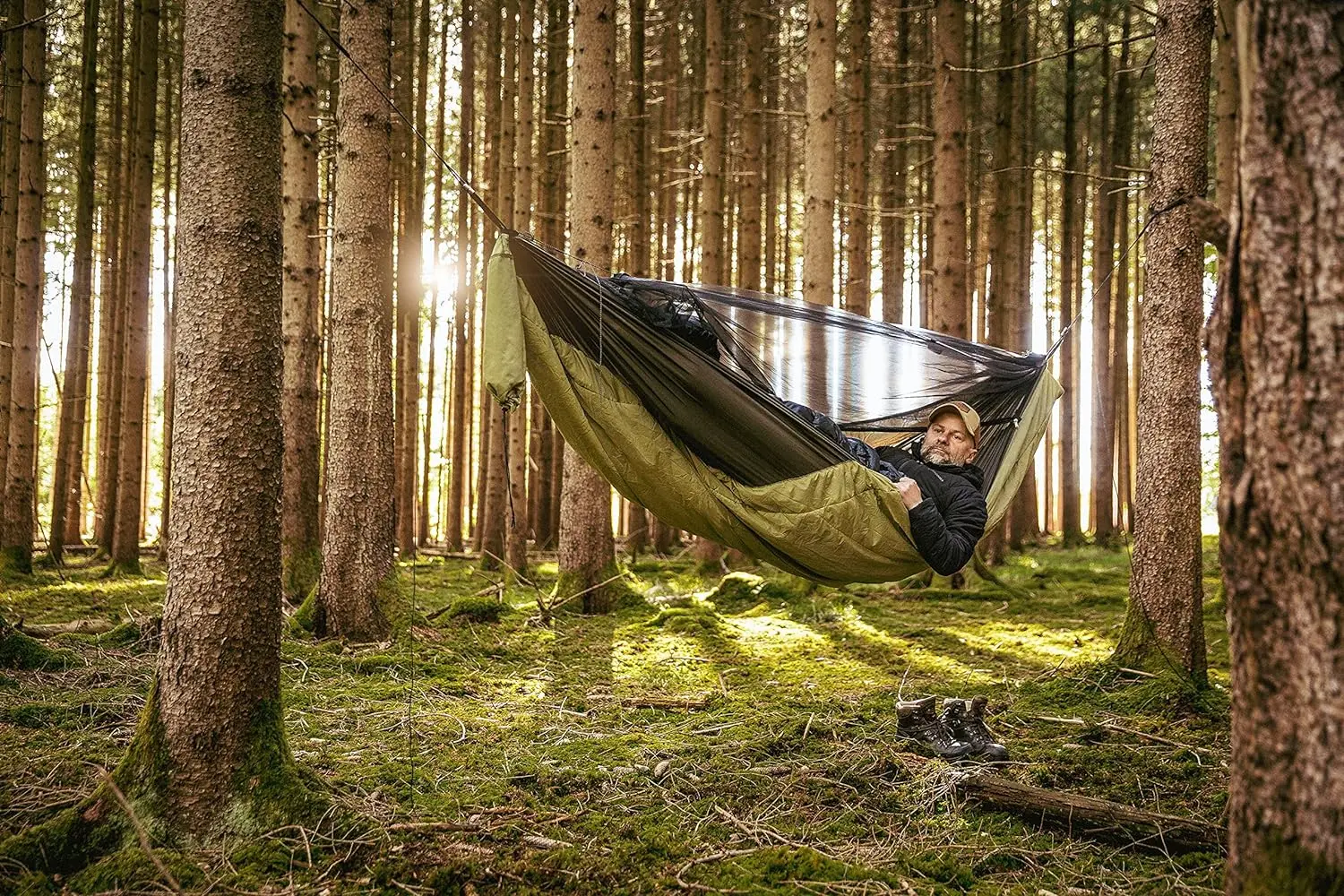 Hamac Amazonas Moskito-Traveller Quilted (Green/Black)