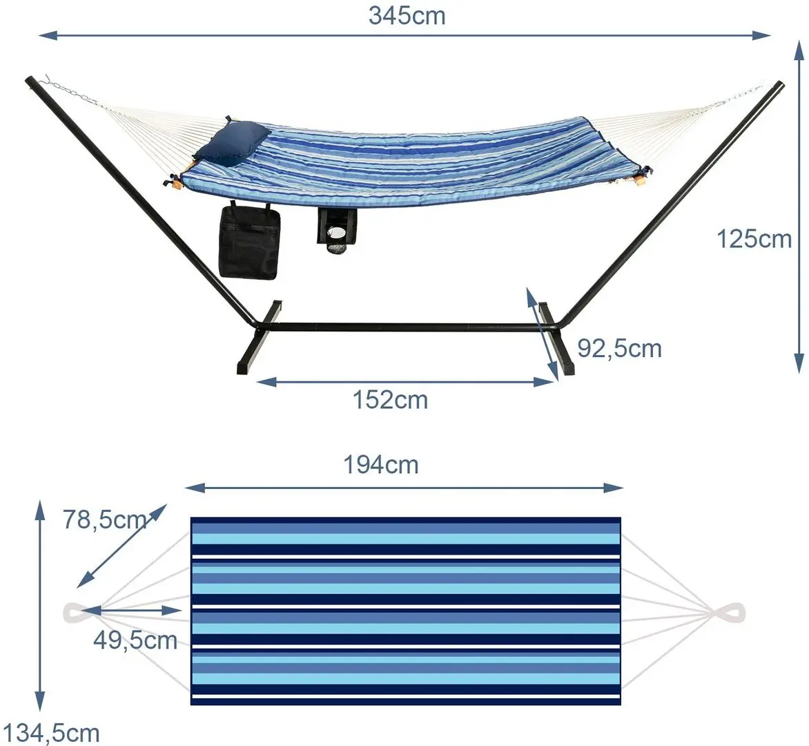 Hamac cu accesorii Costway OP70789 (Blue) - 3