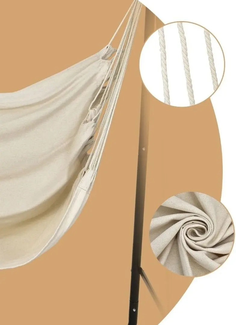 Hamac-fotoliu suspendat Costway NP10577BE (Beige) - 4