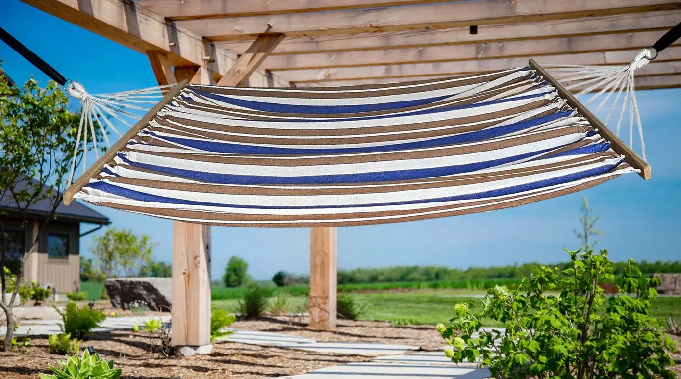 Hamac Enero Camp 1052182 200x100 (Blue/Brown/White)