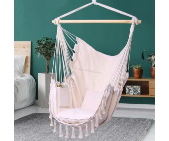 Fotoliu-hamac suspendat FunFit Boho Brazilian (Cream)