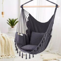Fotoliu-hamac suspendat FunFit Garden Boho Brazilian (Dark Grey)