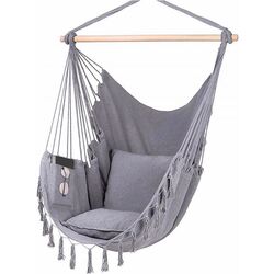 Fotoliu-hamac suspendat FunFit Garden Boho Brazilian (Grey) Thumb