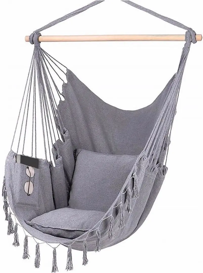 Fotoliu-hamac suspendat FunFit Garden Boho Brazilian (Grey)