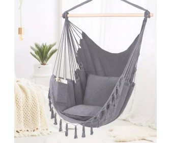 Fotoliu-hamac suspendat FunFit Boho Brazilian (Grey)