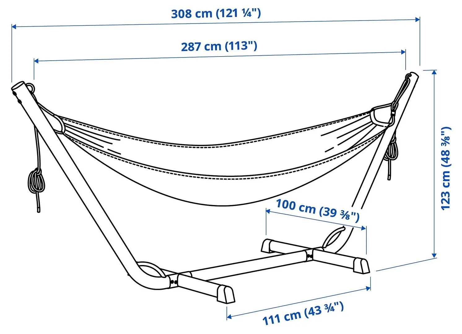 Hamac Ikea Bockon/Hamnon (Negru/Antracit/Alb)
