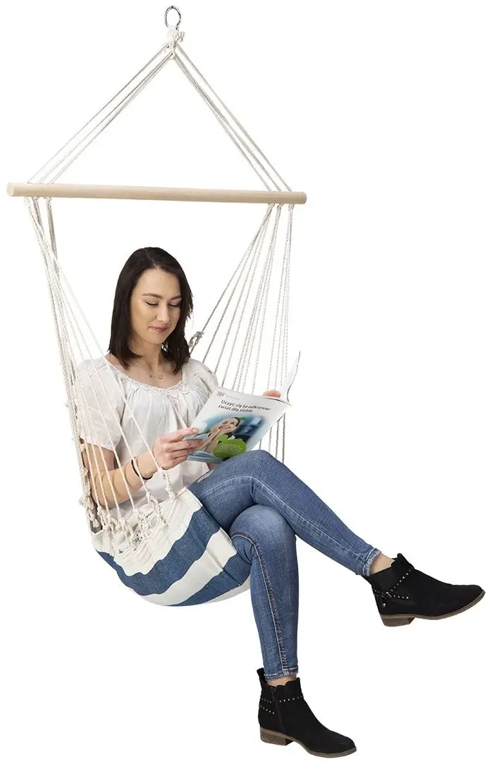 Hamac-scaun Nils Camp NC3101 (White/Blue)