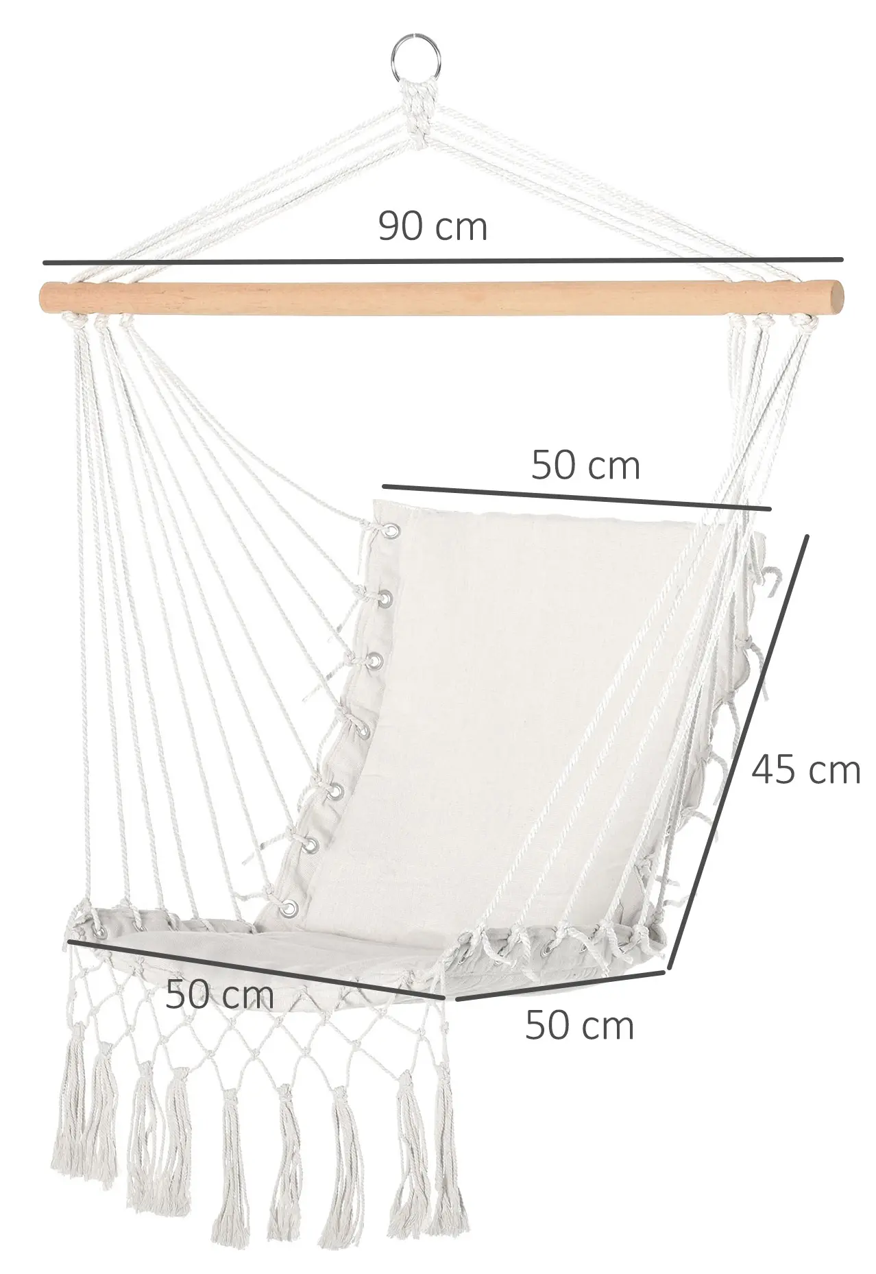 Гамак-кресло Outsunny 84A-189 (Cream) - 4