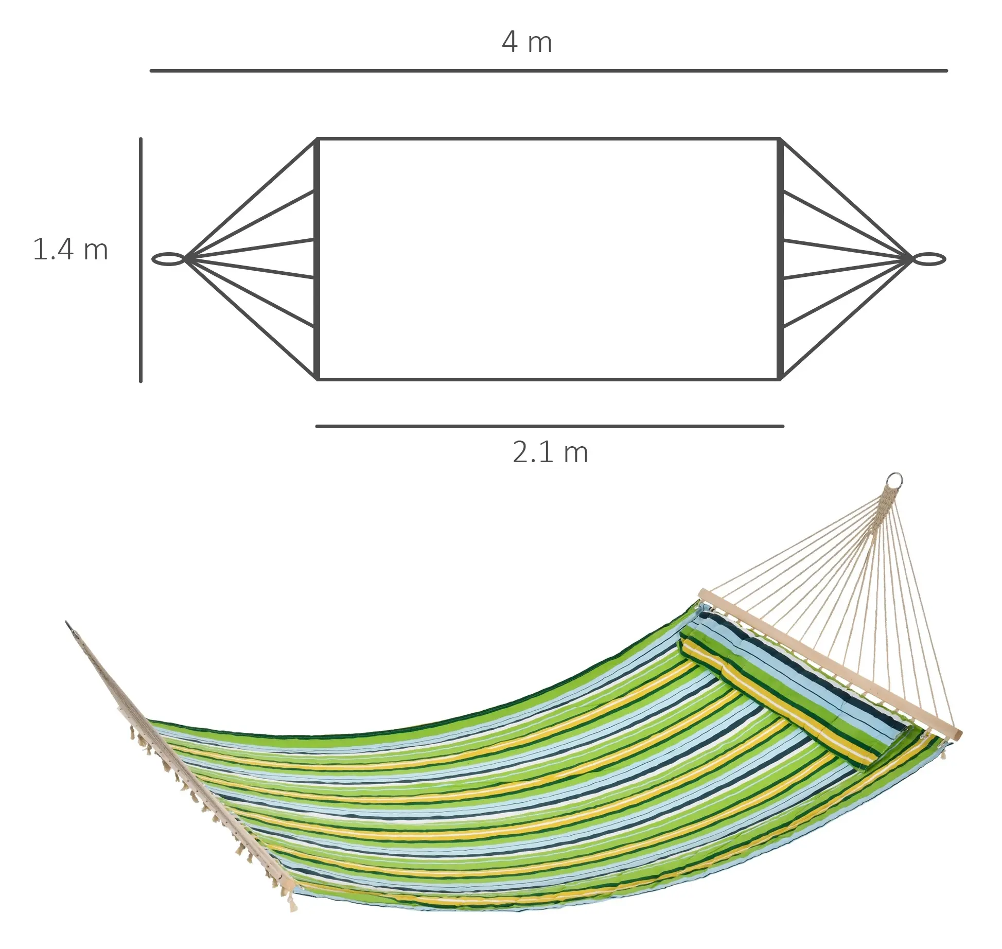 Hamac Outsunny 100110-074BG (Multicolor) - 3