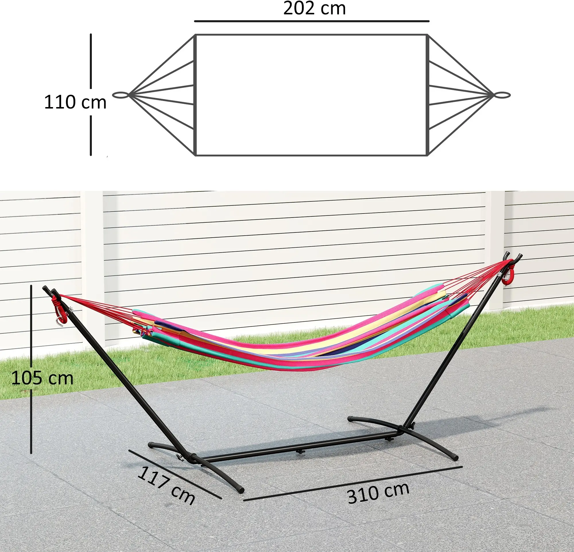 Гамак Outsunny 84A-184RD (Multicolor) - 7