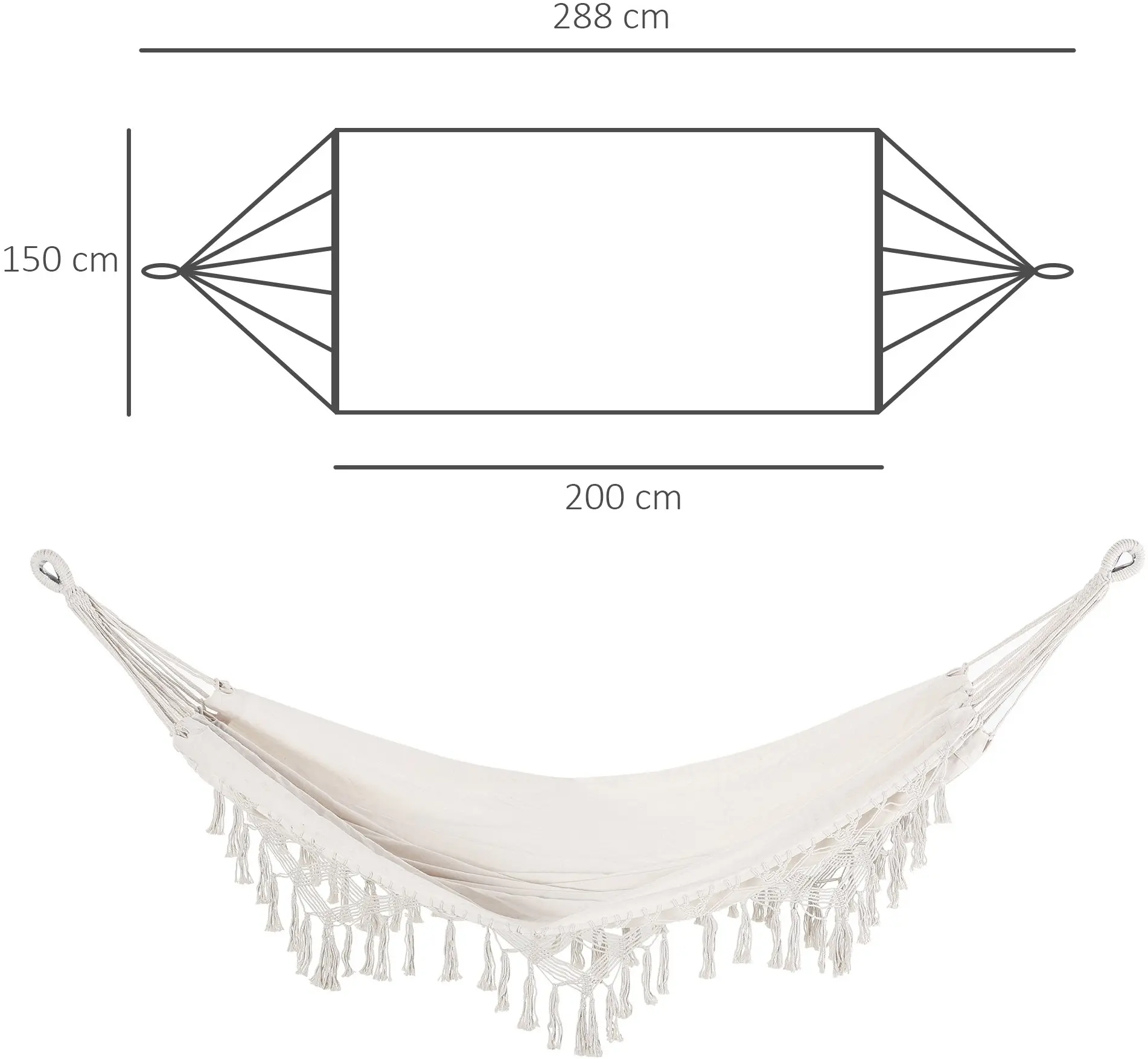Гамак Outsunny 84A-196CW (Cream) - 7
