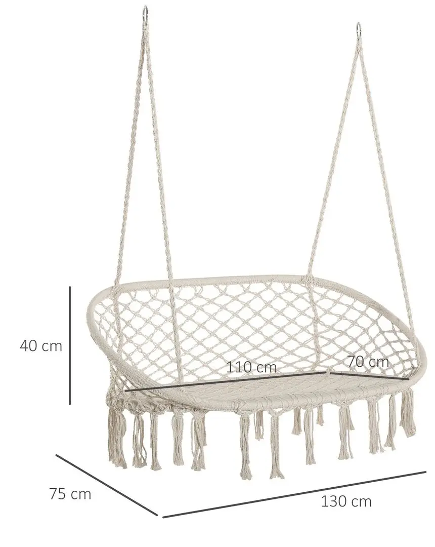 Кресло-гамак Outsunny 84A-195 (White-Cream)