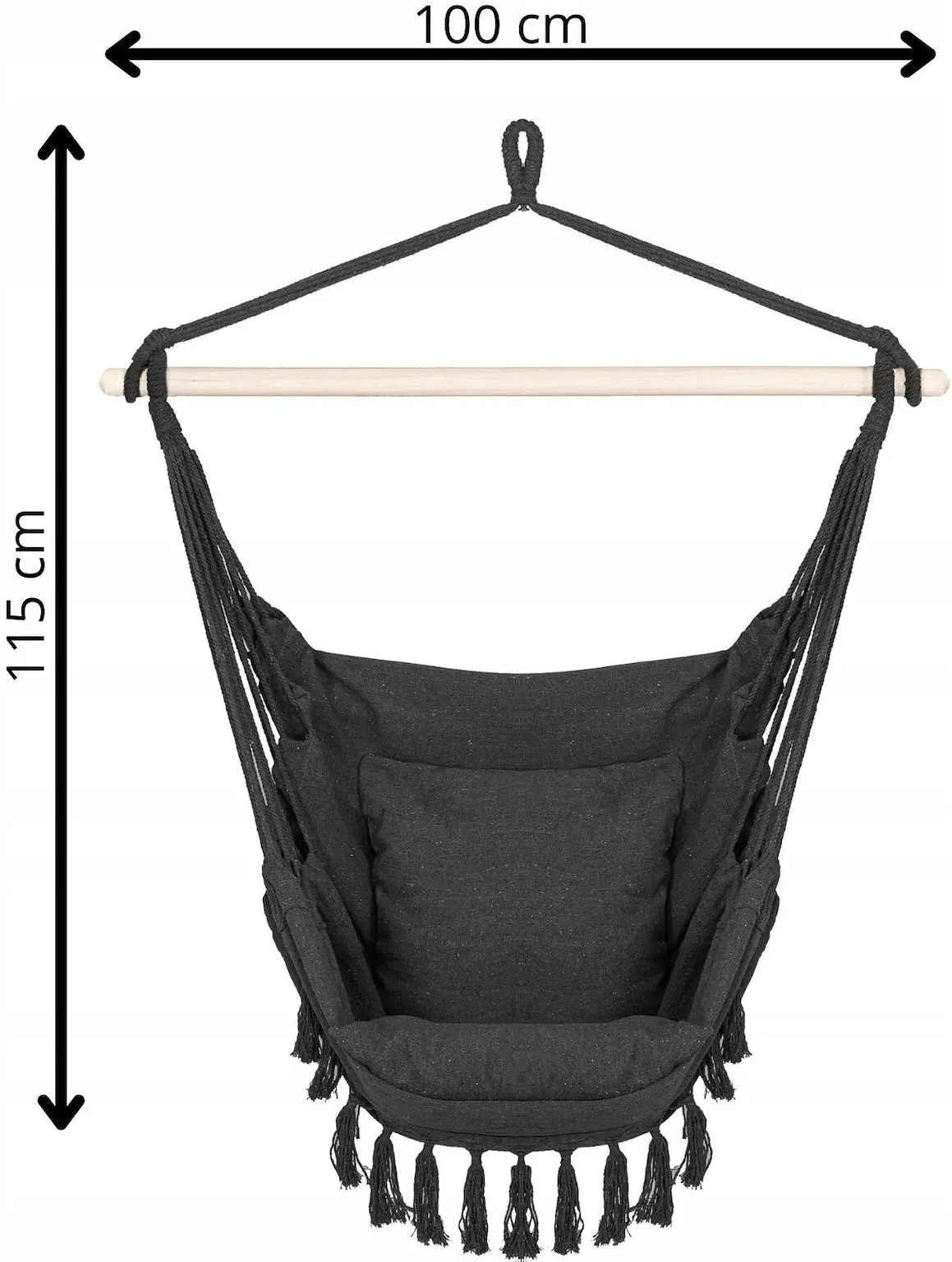 Fotoliu-hamac suspendat Springos Borgo IV HM061 (Dark Gray) - 6