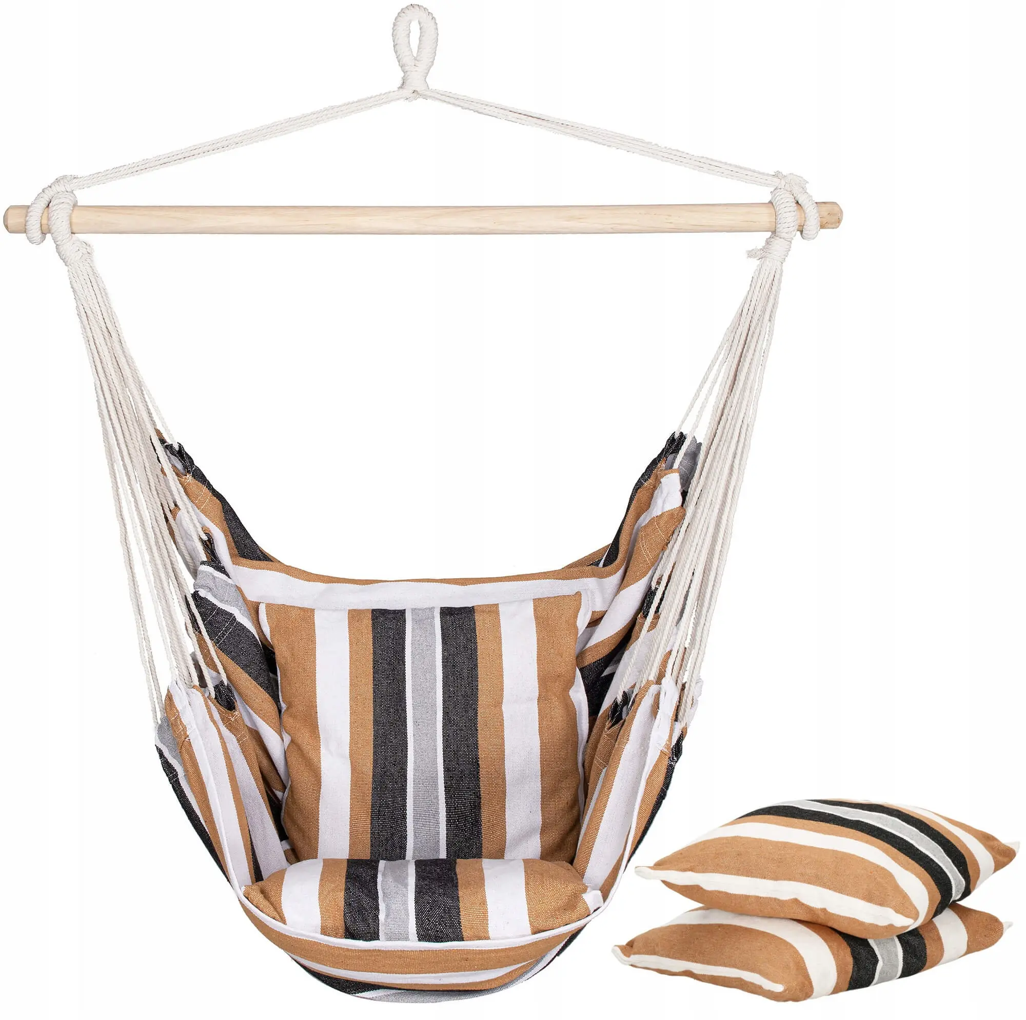 Кресло-гамак Springos Rocco HM048 (Brown/White) - 2