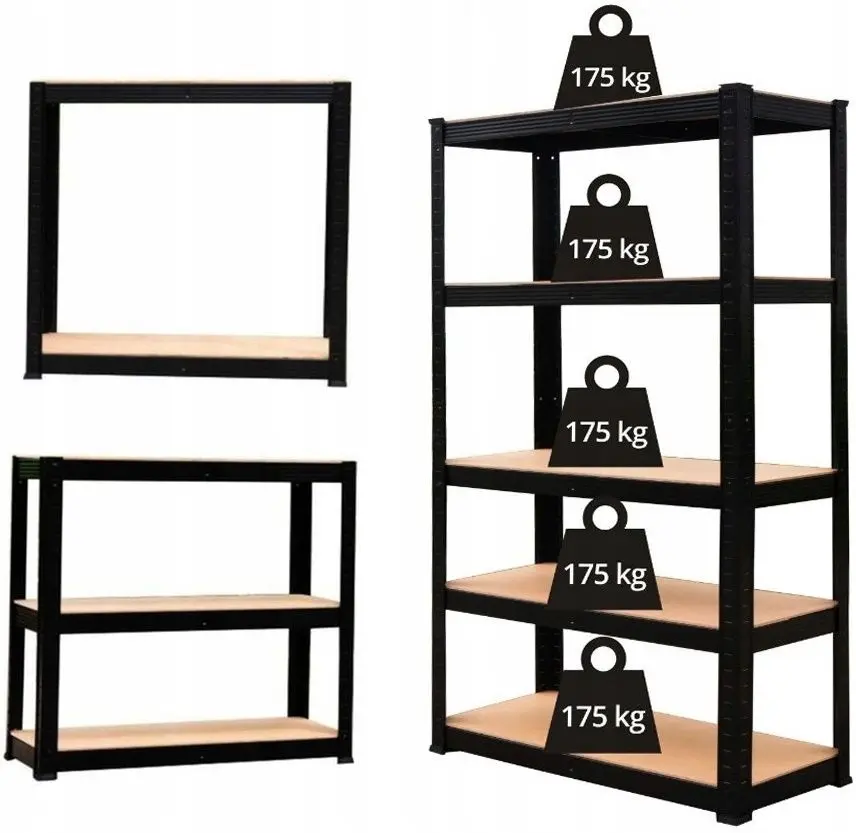 Стеллаж Chomik GWI7392 (Black/Oak) - 9