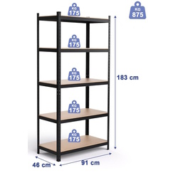 Стеллаж Costway TL34072BK (Black) Thumb